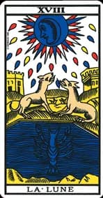 La Lune — Tarot de Marseille classique (type Grimaud)