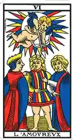 Les Amoureux — Tarot de Marseille classique (type Grimaud)