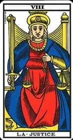 La Justice — Tarot de Marseille classique (type Grimaud)