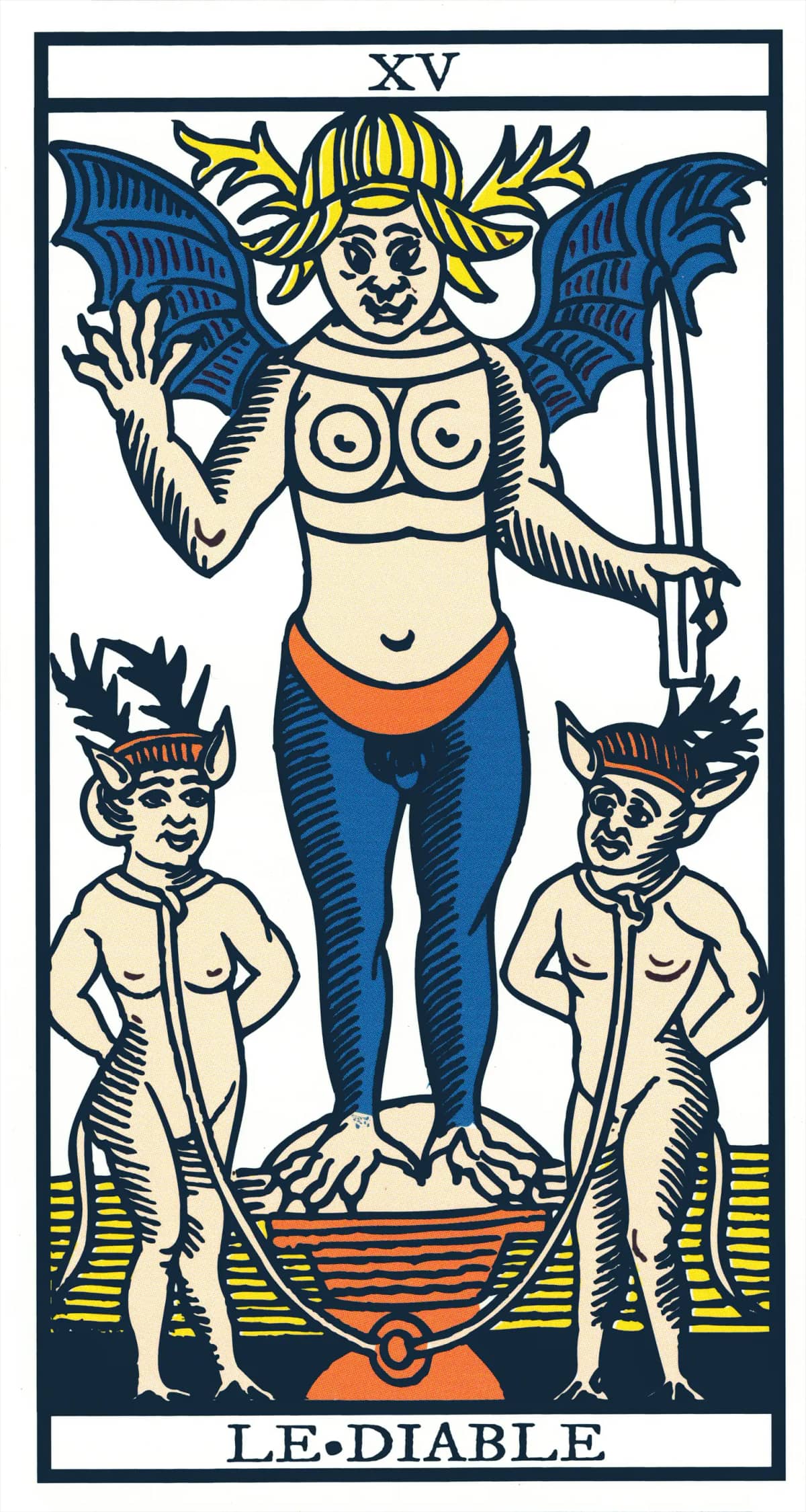 Le Diable — Tarot de Marseille classique (type Grimaud)