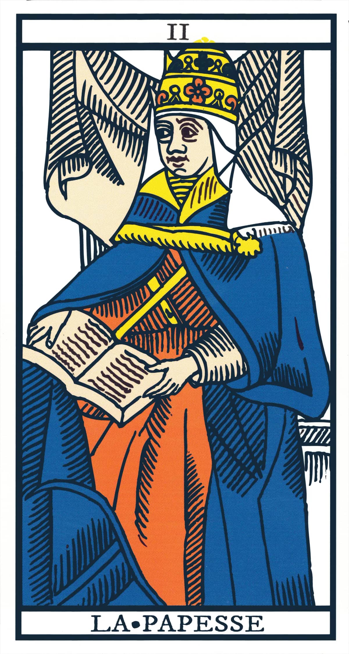 La Papesse — Tarot de Marseille classique (type Grimaud)