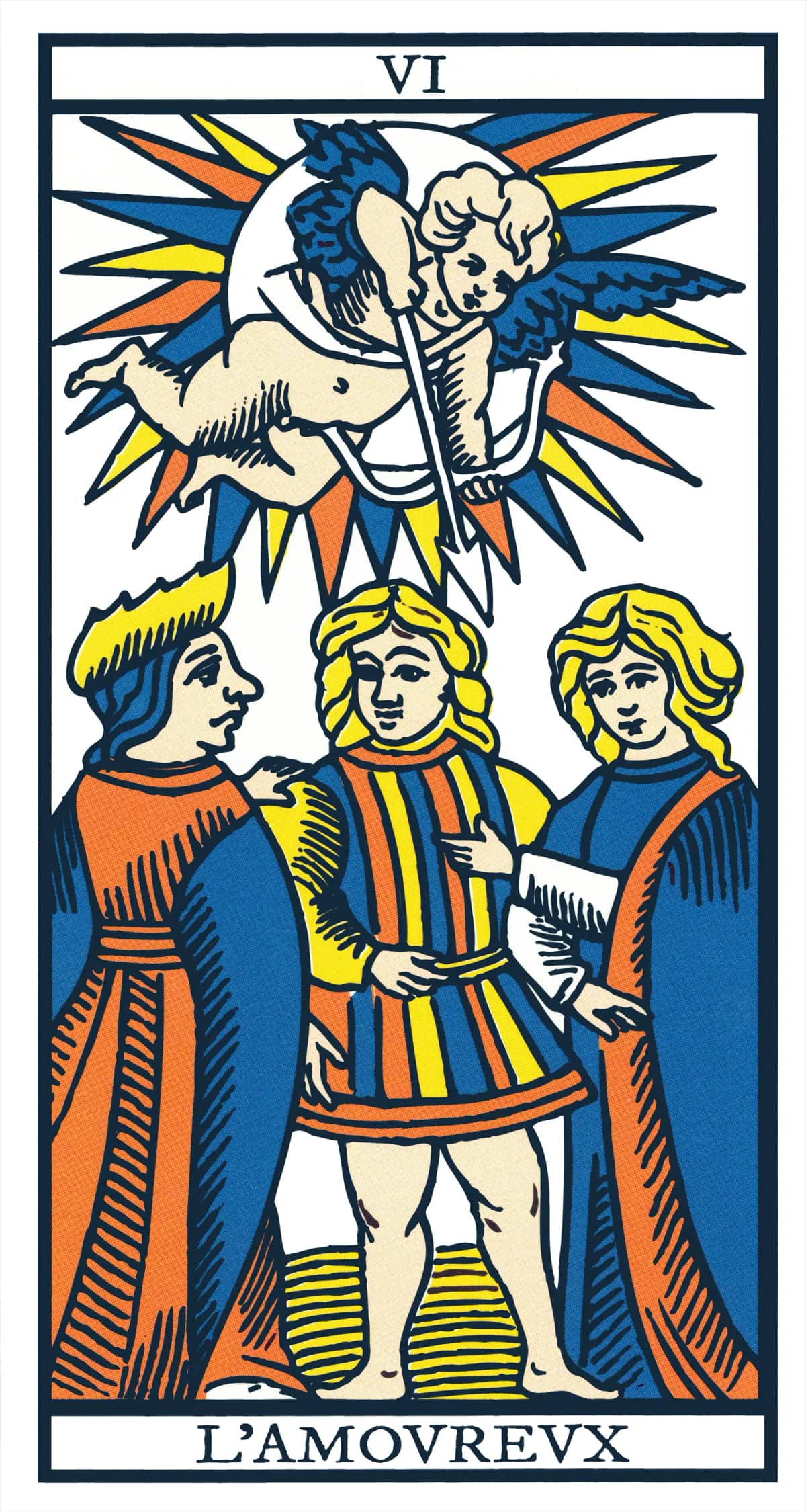 Les Amoureux — Tarot de Marseille classique (type Grimaud)