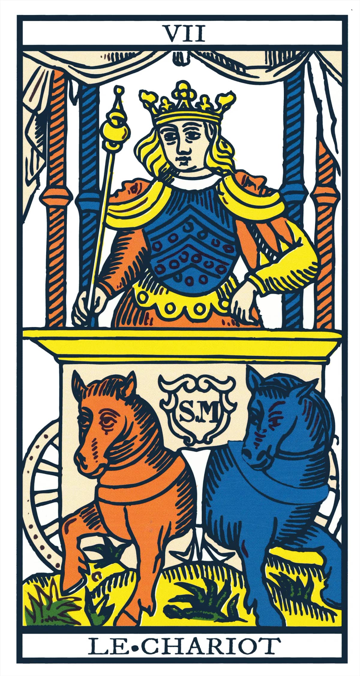 Le Chariot — Tarot de Marseille classique (type Grimaud)