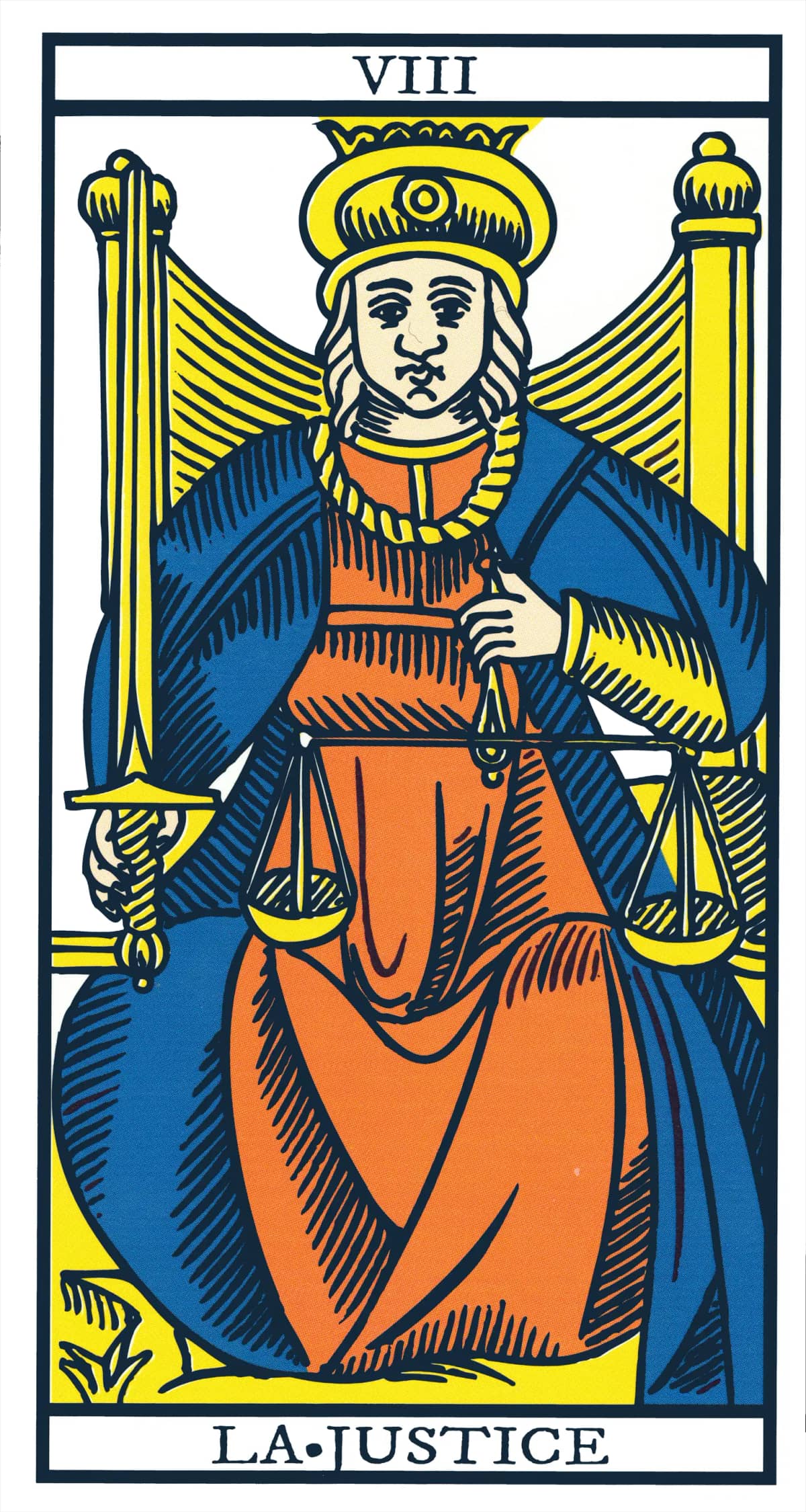La Justice — Tarot de Marseille classique (type Grimaud)