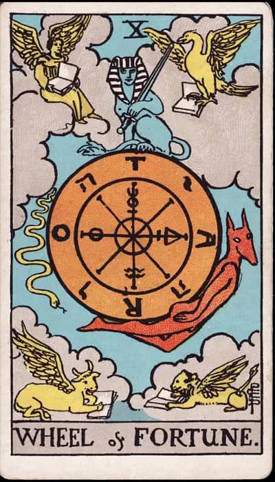 La Roue de Fortune — Tarot Rider-Waite-Smith